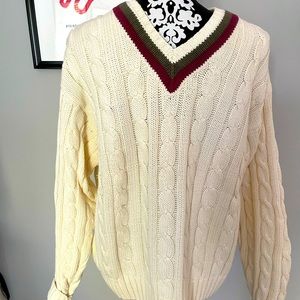 Men’s Cable knit “tennis“ sweater